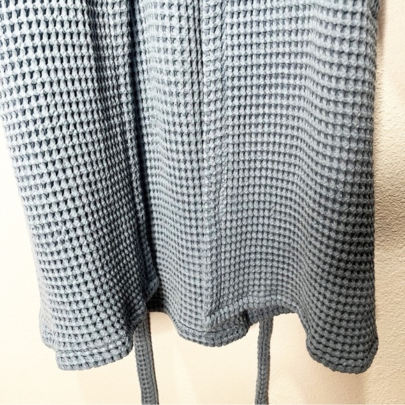 Brooklinen 100% Turkish Cotton Dreamweave Waffle Robe Ocean Blue Large - Picture 6 of 10